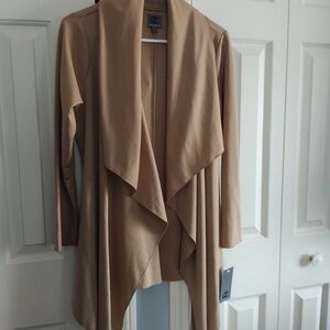 Queen Collection Shawl Collar Knit Cascading Jacket Open Front S